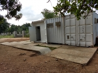 New cement pad to keep things cleaner