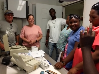 Allyn teaching medical staff on new blood machine