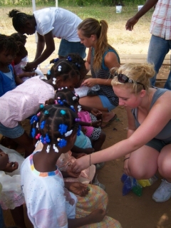 Sophia helping with arts & crafts