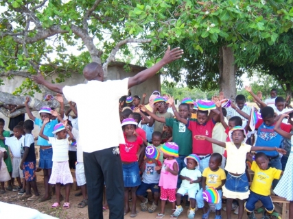 Worshiping at church under a mango tree