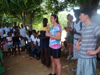 Leading worship at Bible Camp